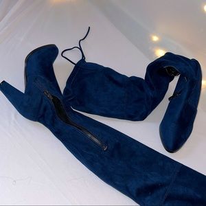 Over the Knee Velvet Heels